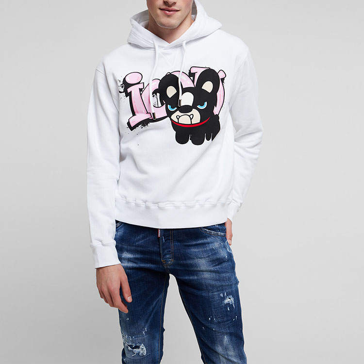 Details for DSQUARED2 SS22 卡通字母印花白色連帽衫 男士款 S79GU0068S25516-100