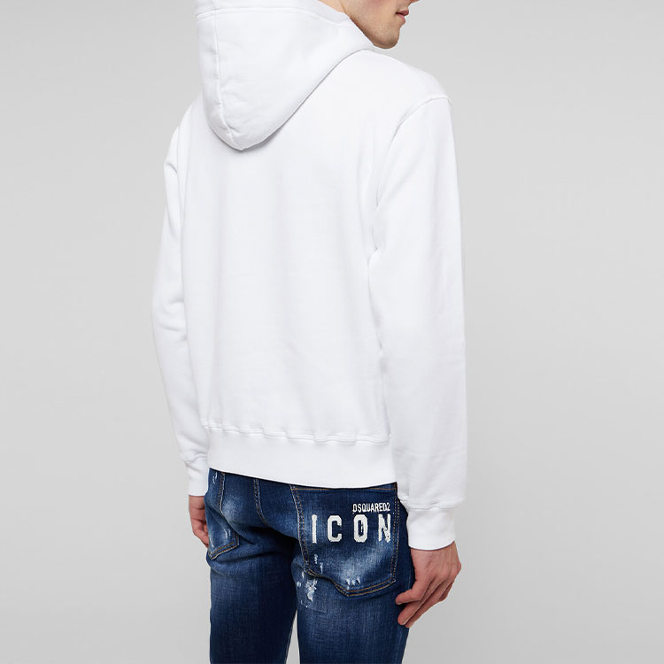 Sizing DSQUARED2 SS22 卡通字母印花白色連帽衫 男士款 S79GU0068S25516-100