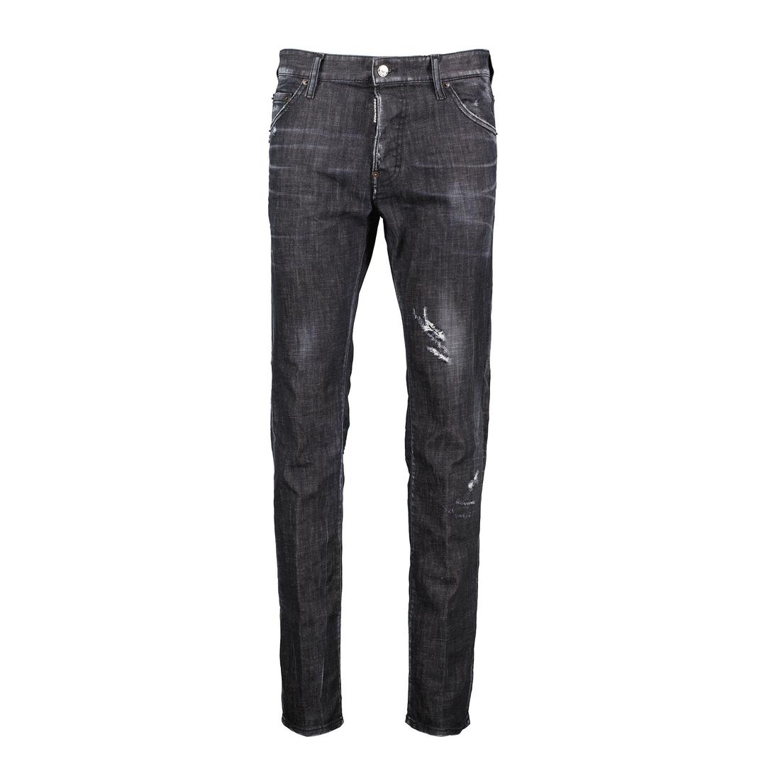 DSQUARED2 SS22 Distressed Logo Jeans Men Black S74LB1037S30357-900
