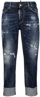 DSQUARED2 SS22 蓝色做旧喷漆牛仔裤. S74LB1050S30664-470 Order DSQUARED2 SS22 蓝色做旧喷漆牛仔裤. S74LB1050S30664-470