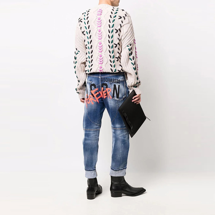 DSQUARED2 SS22 Distressed Printed  Jeans Blue S79LA0044S30342-470 圖 3