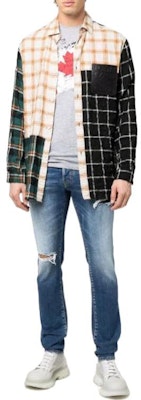 DSQUARED2 SS22 男士蓝色做旧修身牛仔裤. S71LB1021S30663-470 Lookbook DSQUARED2 SS22 男士蓝色做旧修身牛仔裤. S71LB1021S30663-470