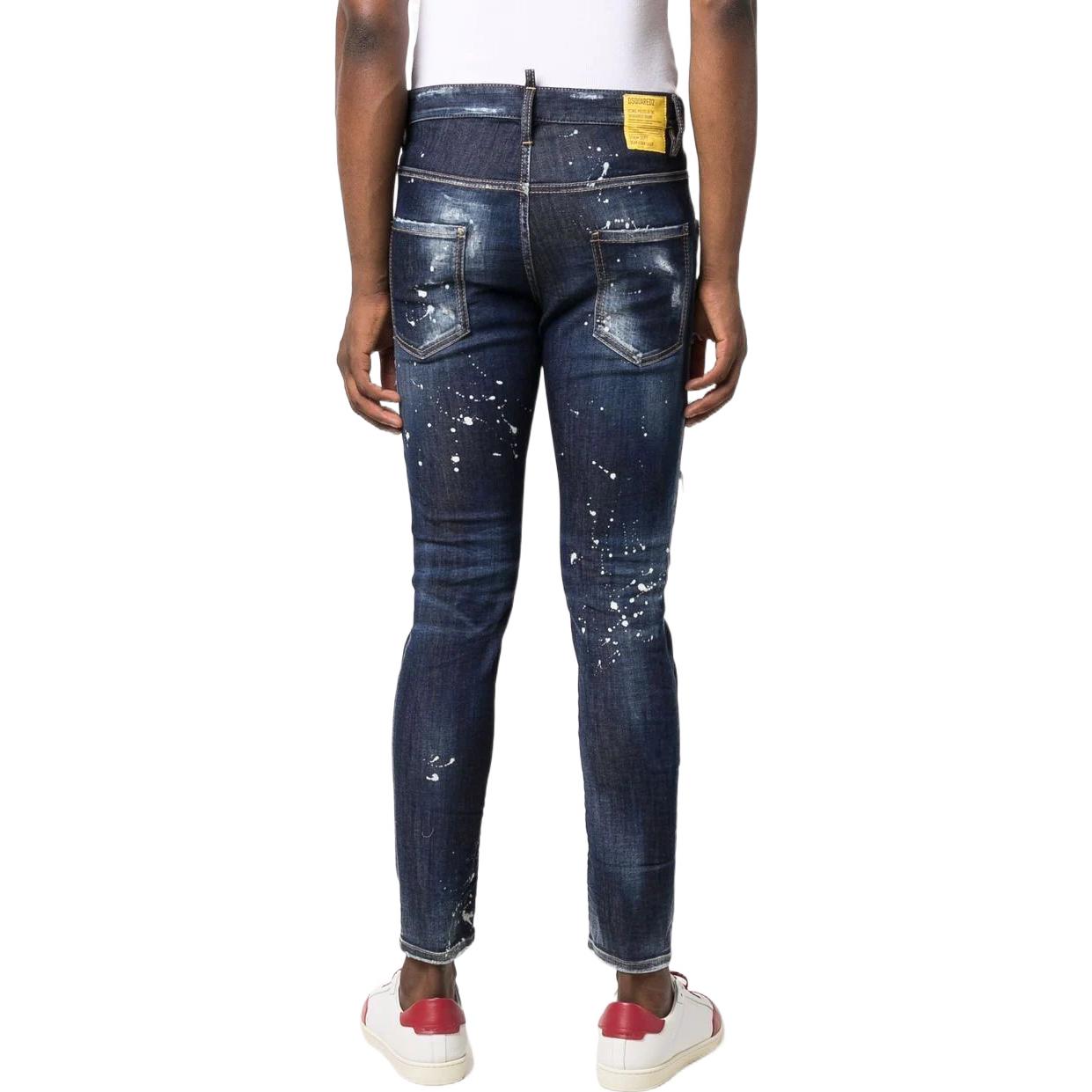 DSQUARED2 SS22 Distressed Slim Fit Jeans with Back Logo Patch Blue Men’s. S74LB1052S30789-470 圖 4