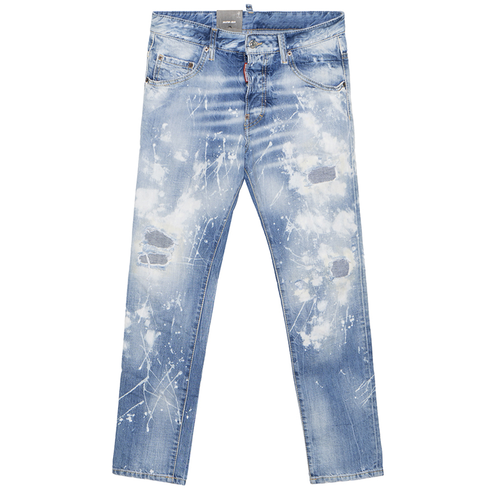 DSQUARED2 SS22 Distressed Slim Jeans Men’s Light Blue S71LB1035S30309-470
