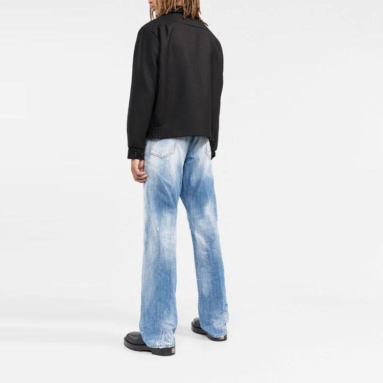 DSQUARED2 SS22 Distressed Straight Fit Jeans Men Blue S74LB1176S30309-470 圖 4