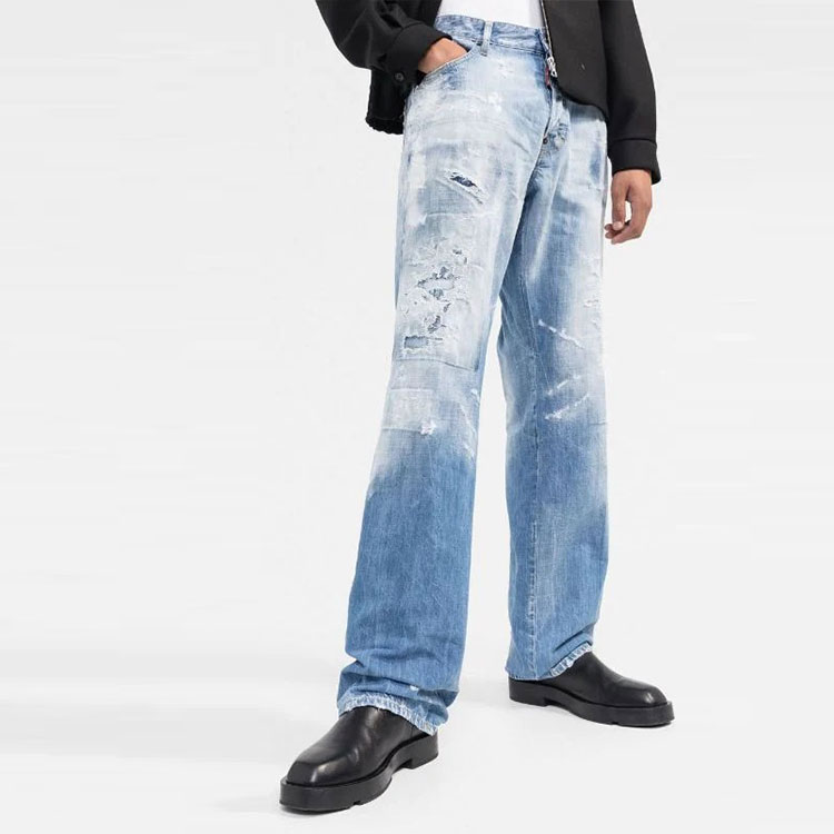 DSQUARED2 SS22 Distressed Straight Fit Jeans Men Blue S74LB1176S30309-470 圖 5