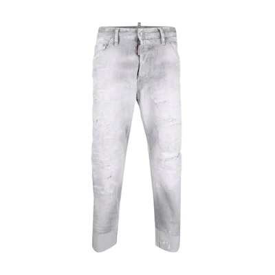 DSQUARED2 SS22 Faded Ankle-Length Jeans Men Grey. S74LB1033S30260-852