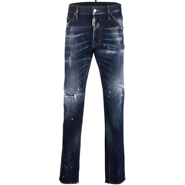 DSQUARED2 SS22 Faded Distressed Slim Fit  Jeans Blue S74LB1051S30664-470