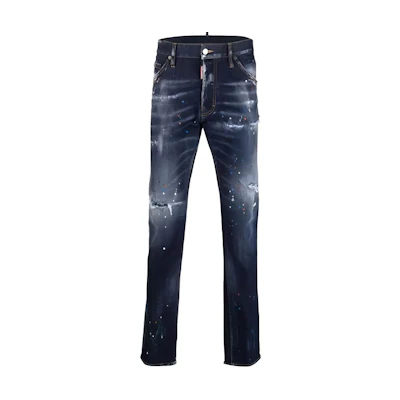 DSQUARED2 SS22 Faded Distressed Slim Fit Jeans Blue S74LB1051S30664-470
