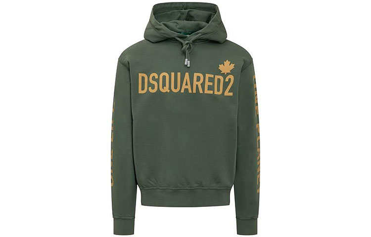 Dsquared2 SS22 Green Pullover Sweatshirt with Logo Print for Men. S78GU0051S25538-630