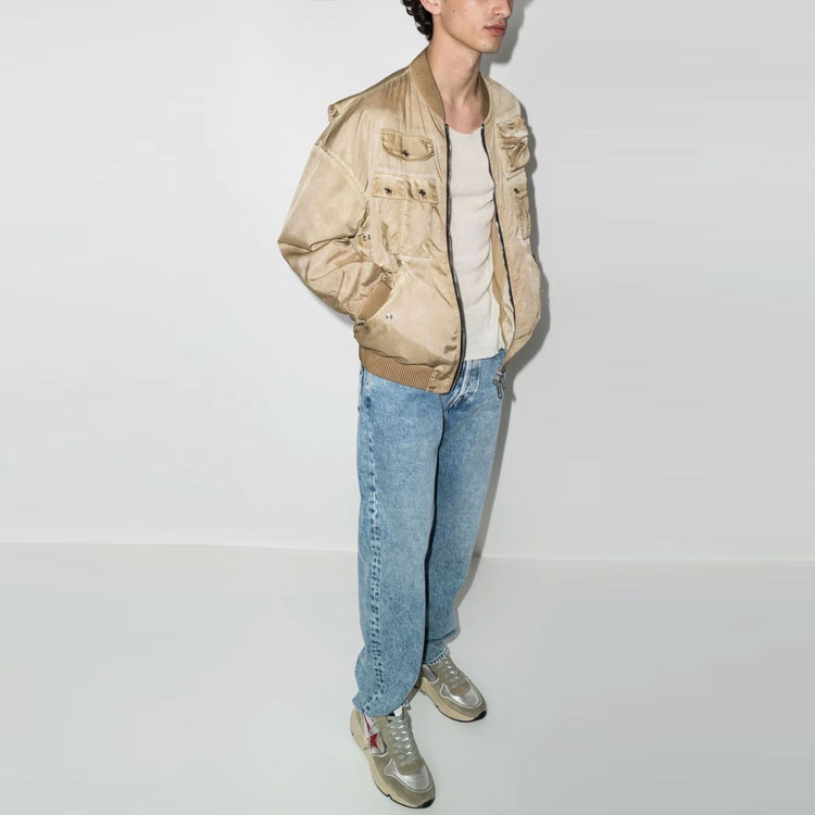 Purchase DSQUARED2 SS22 カーキ マルチポケット ディストレスト キプロス ボンバージャケット メンズ S71AN0330S53855-115