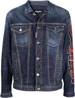 DSQUARED2 SS22 Logo Graffiti Print Denim Jacket Blue Mens. S74AM1227S30342-470 DSQUARED2 SS22 Logo Graffiti Print Denim Jacket Blue Mens. S74AM1227S30342-470