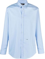 DSQUARED2 SS22 Logo Print Button-Up Long Sleeve Shirt Light Blue S74DM0542S36275471 DSQUARED2 SS22 Logo Print Button-Up Long Sleeve Shirt Light Blue S74DM0542S36275471