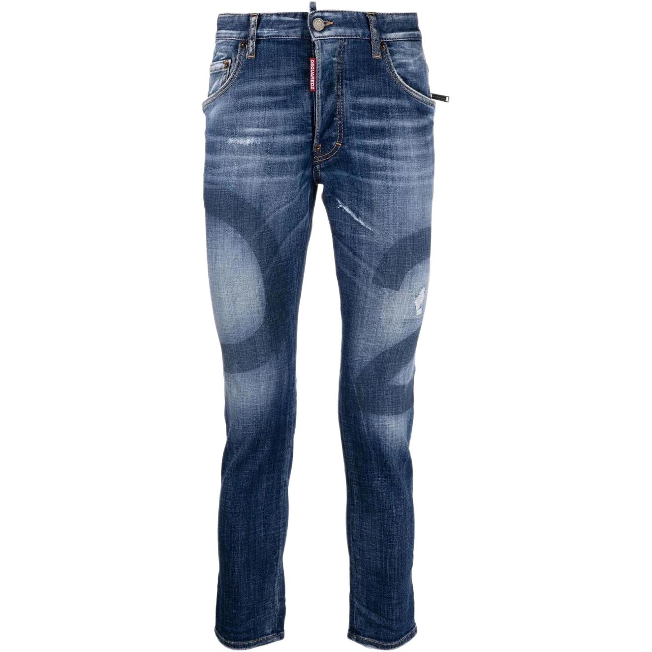 DSQUARED2 SS22 Logo Slim Fit Distressed Jeans Men. S74LB1169S30342-470