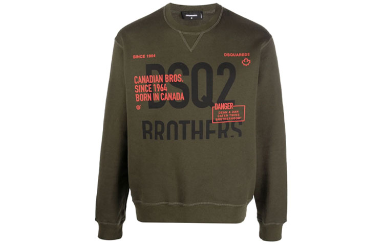 Dsquared2 SS22 Logo Slogan Print Pullover Long Sleeve Sweatshirt Men S74GU0578S25516-726