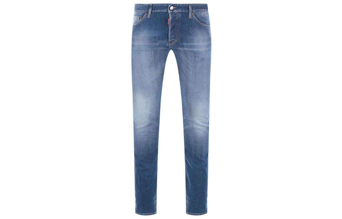 DSQUARED2 SS22 Mid-Rise Logo Patch Faded Slim Fit Jeans Men Blue S74LB1059S30789-470 圖 2