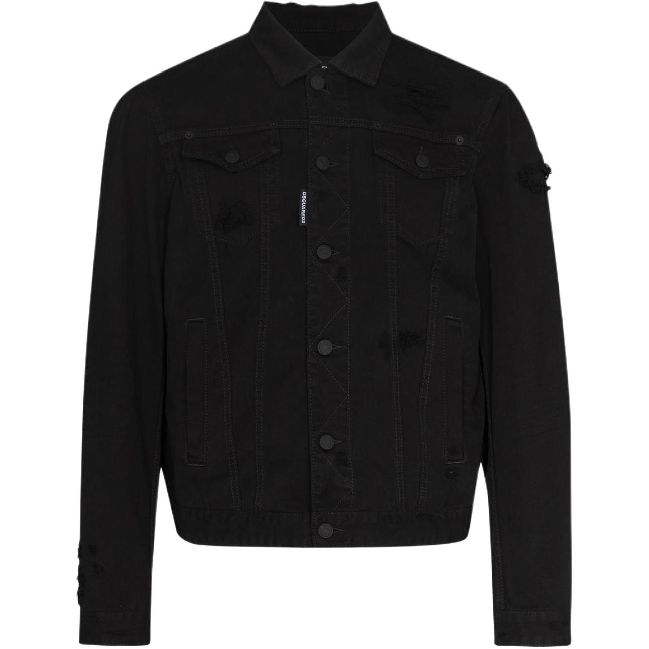 DSQUARED2 SS22 Pattern Printed Denim Jacket  Black S74AM1266-S47925900