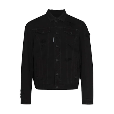 DSQUARED2 SS22 Pattern Printed Denim Jacket Black S74AM1266-S47925900