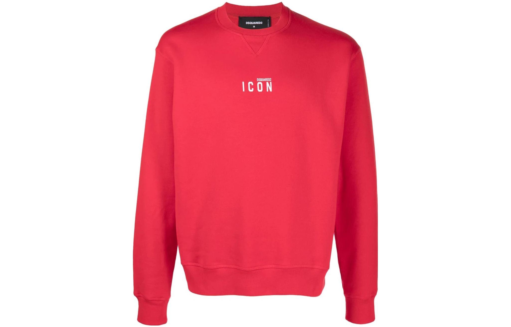 Dsquared2 SS22 Red Pullover Sweatshirt with Logo Print. S79GU0009S25516-311