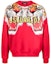 Order DSQUARED2 SS22 Sweater Pria Merah Motif Harimau Crewneck Pullover. S74GU0597S25516-306