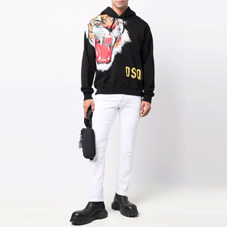 Lookbook DSQUARED2 SS22 老虎印花黑色衛衣 時尚潮流. S74GU0598S25516-900