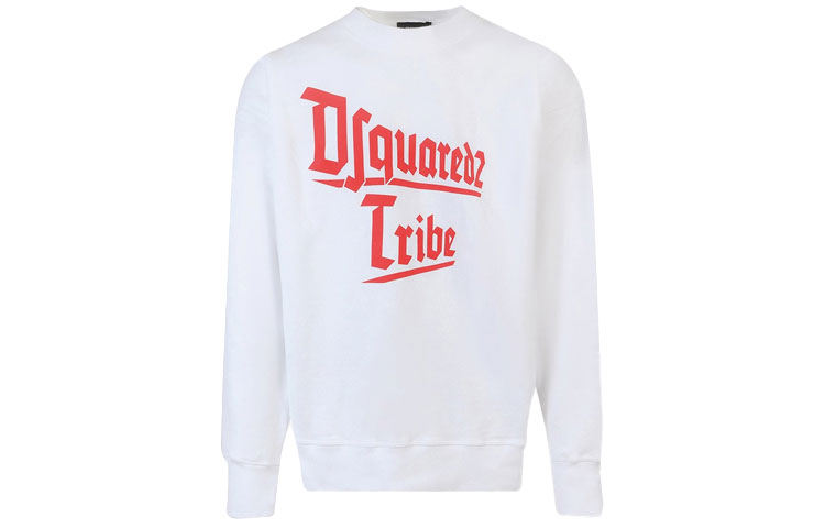 Dsquared2 SS22 White Logo Print Casual Crewneck Pullover Sweatshirt Men S71GU0508S25516-100