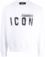 Dsquared2 SS22 White Long Sleeve Sweatshirt with Chest Logo Print S79GU0056S25516-100 Dsquared2 SS22 White Long Sleeve Sweatshirt with Chest Logo Print S79GU0056S25516-100