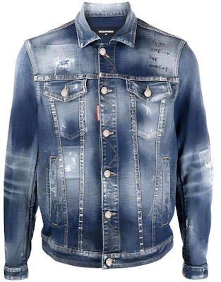 DSQUARED2 SS23 ブルーデニムジャケット 襟付き&胸ポケット付き S74AM1356S30664-470 Buy DSQUARED2 SS23 ブルーデニムジャケット 襟付き&胸ポケット付き S74AM1356S30664-470