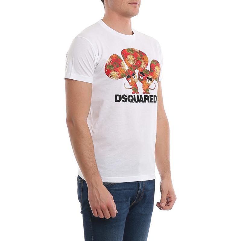 Purchase DSQUARED2 SS23 棉质字母印花圆领短袖T恤。 S74GD0654S22427-100