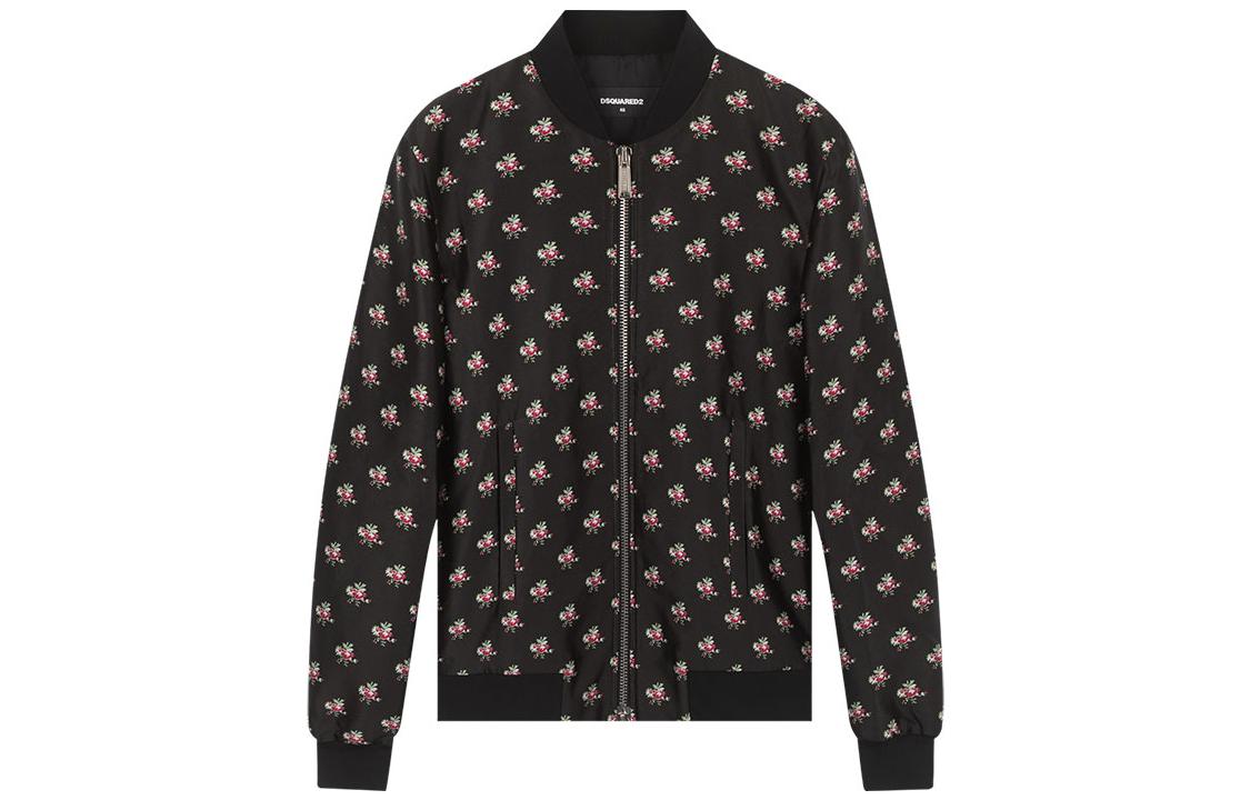 Order DSQUARED2 SS23 Jaket Pendek Bordir Bunga Hitam. S71AM0868S48165-001S