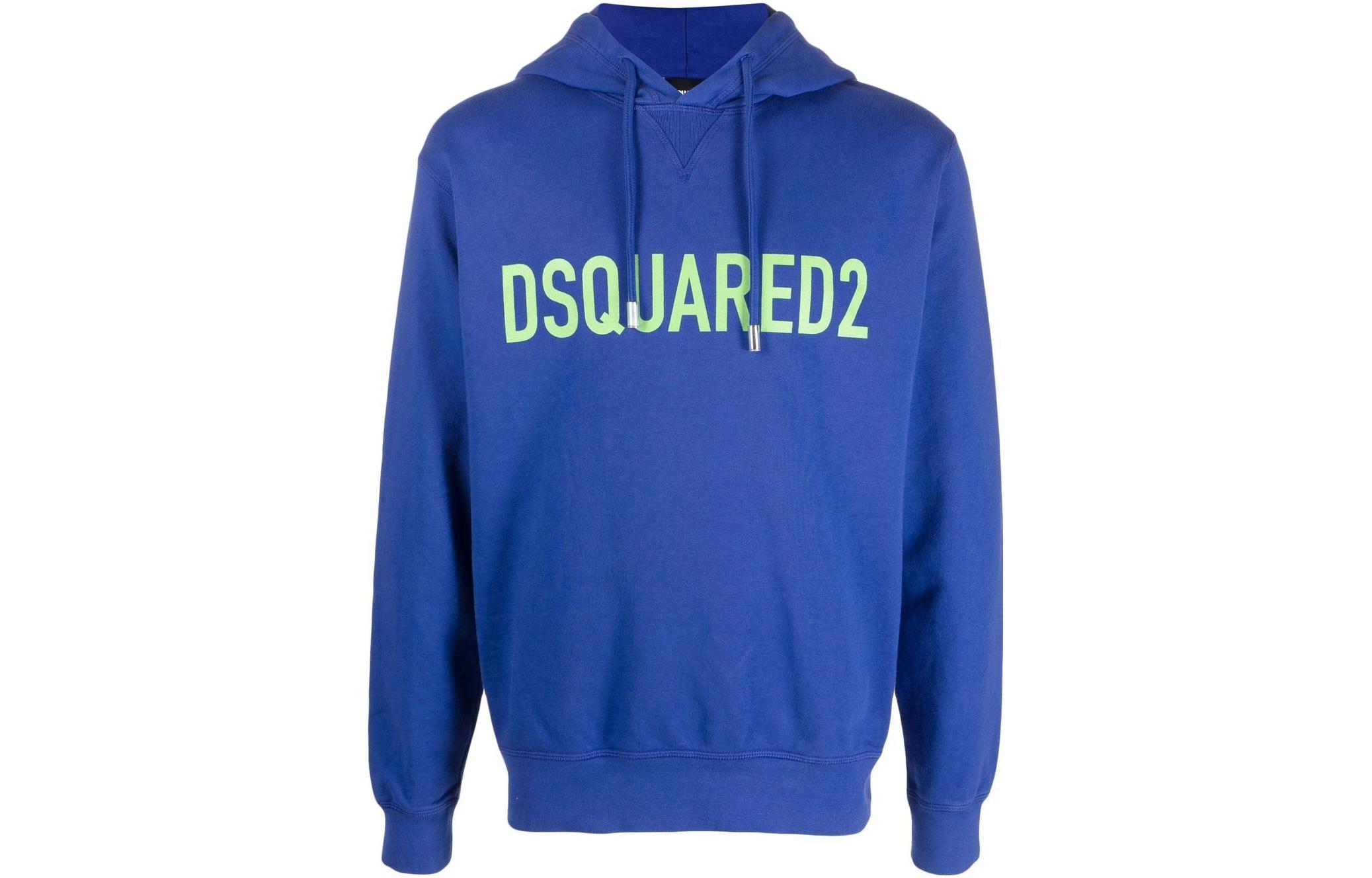 DSQUARED2 SS23  Hooded Sweatshirt with Letter Print in Cambridge Blue. S74GU0664S25538-520