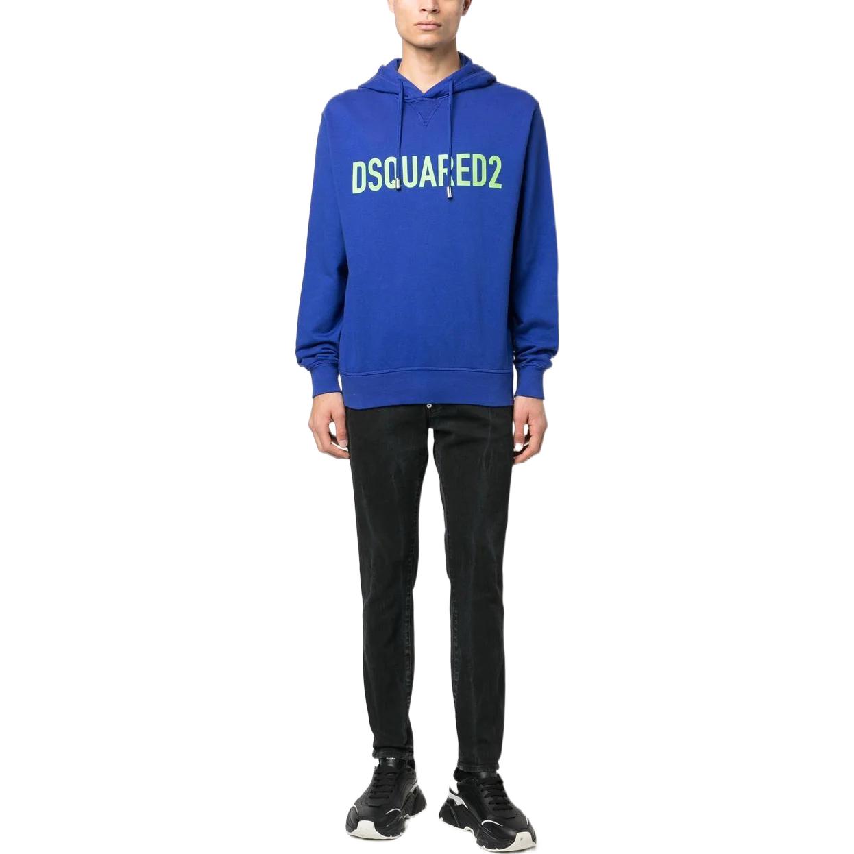 Lookbook DSQUARED2 SS23 剑桥蓝字母印花连帽卫衣 S74GU0664S25538-520