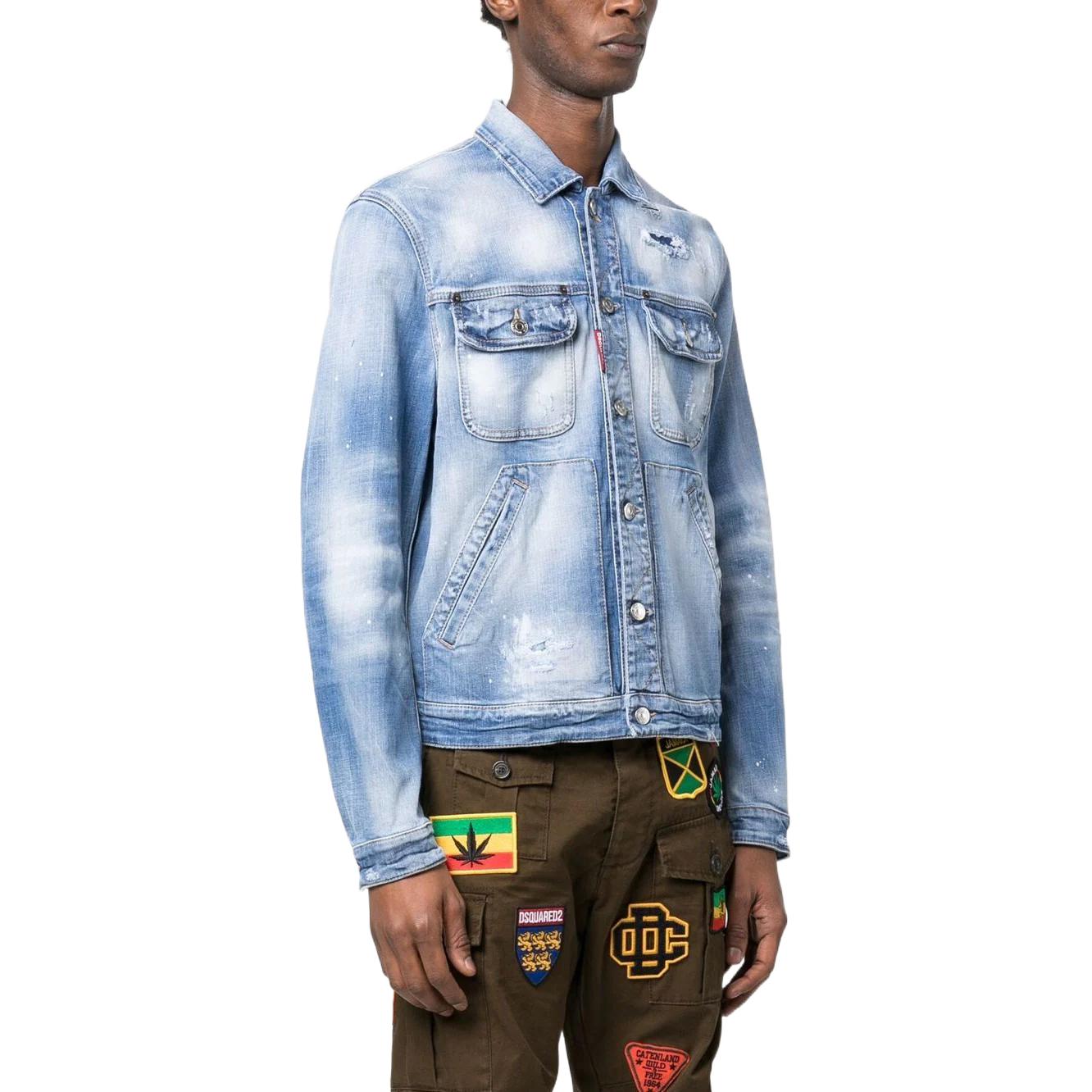 Purchase ディースクエアード2 SS23 ロゴプリント デニムジャケット ブルー. S79AM0048S30664-470