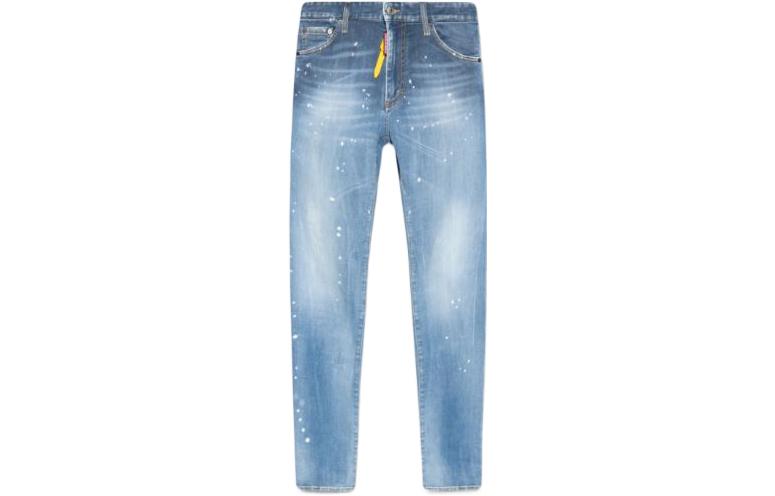 DSQUARED2 SS23  Paint-Splatter Print Jeans Light Denim Blue S74LB1277S30789-470
