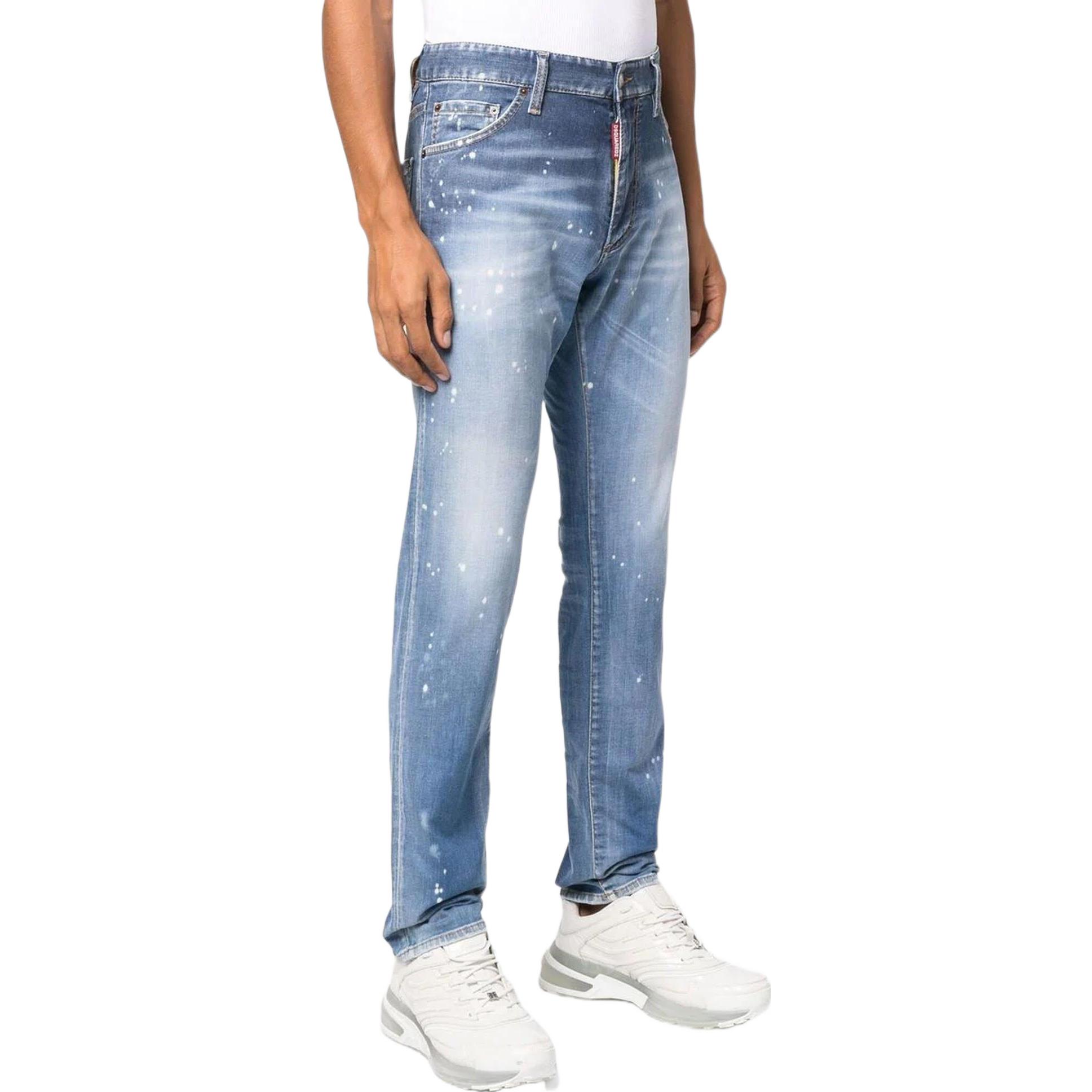DSQUARED2 SS23  Paint-Splatter Print Jeans Light Denim Blue S74LB1277S30789-470 圖 5