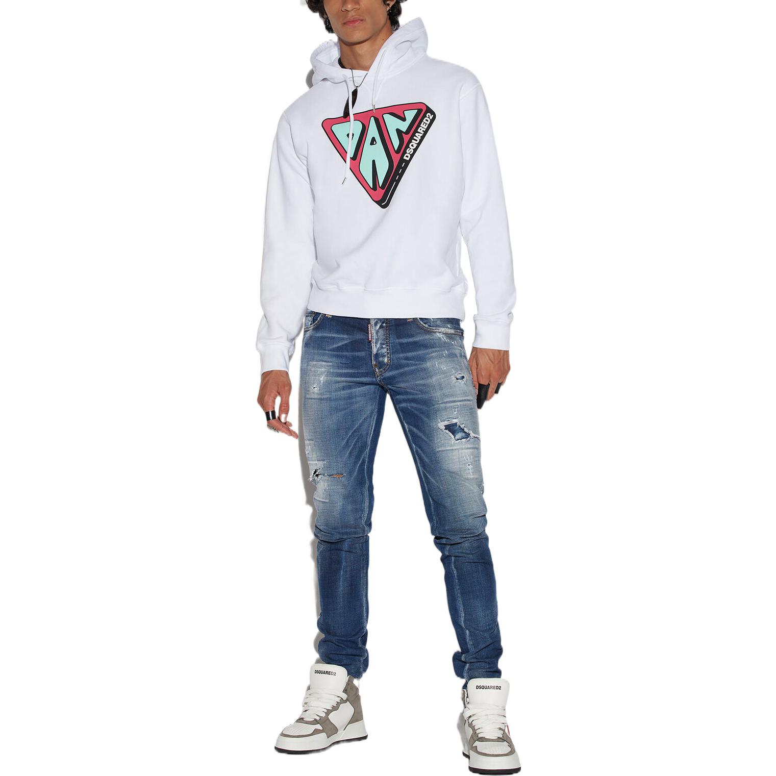 DSQUARED2 SS23  Straight-Leg Distressed Patch Jeans Navy Blue S74LB1257S30664-470 圖 3