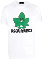 DSQUARED2 SS23 Cartoon Maple Leaf Logo White Crewneck T-Shirt S71GD1279S23009-100 DSQUARED2 SS23 Cartoon Maple Leaf Logo White Crewneck T-Shirt S71GD1279S23009-100