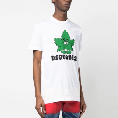 DSQUARED2 SS23 カートゥーンメープルリーフロゴ 白 クルーネックTシャツ S71GD1279S23009-100 Purchase DSQUARED2 SS23 カートゥーンメープルリーフロゴ 白 クルーネックTシャツ S71GD1279S23009-100