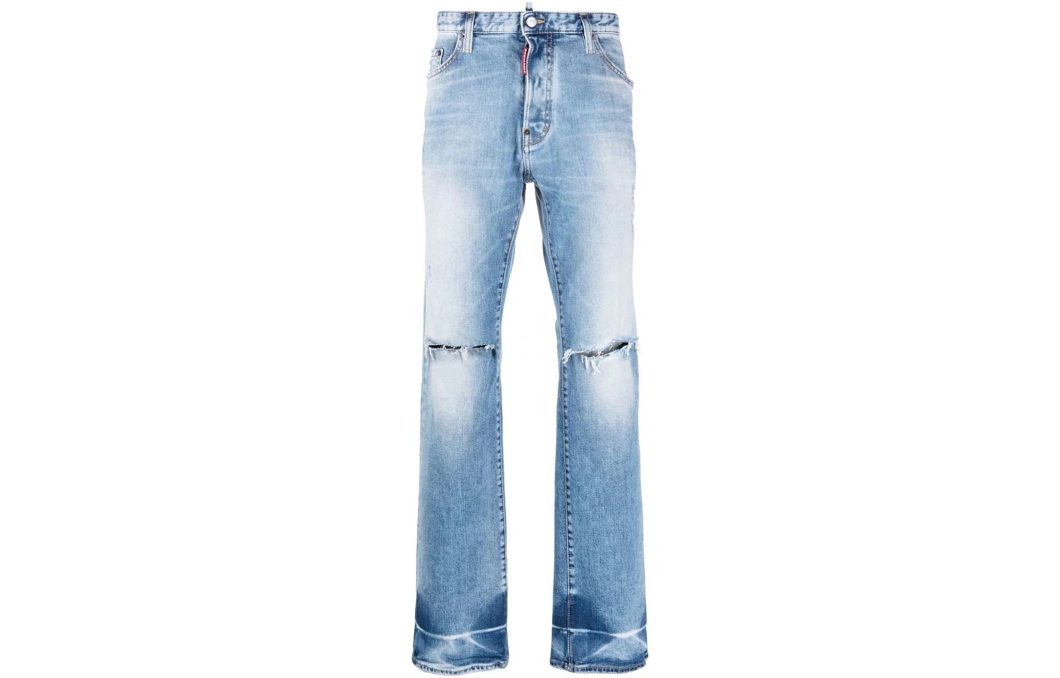 DSQUARED2 SS23 Distressed Button Straight Jeans Men Blue S71LB1185S30827-470 圖 2