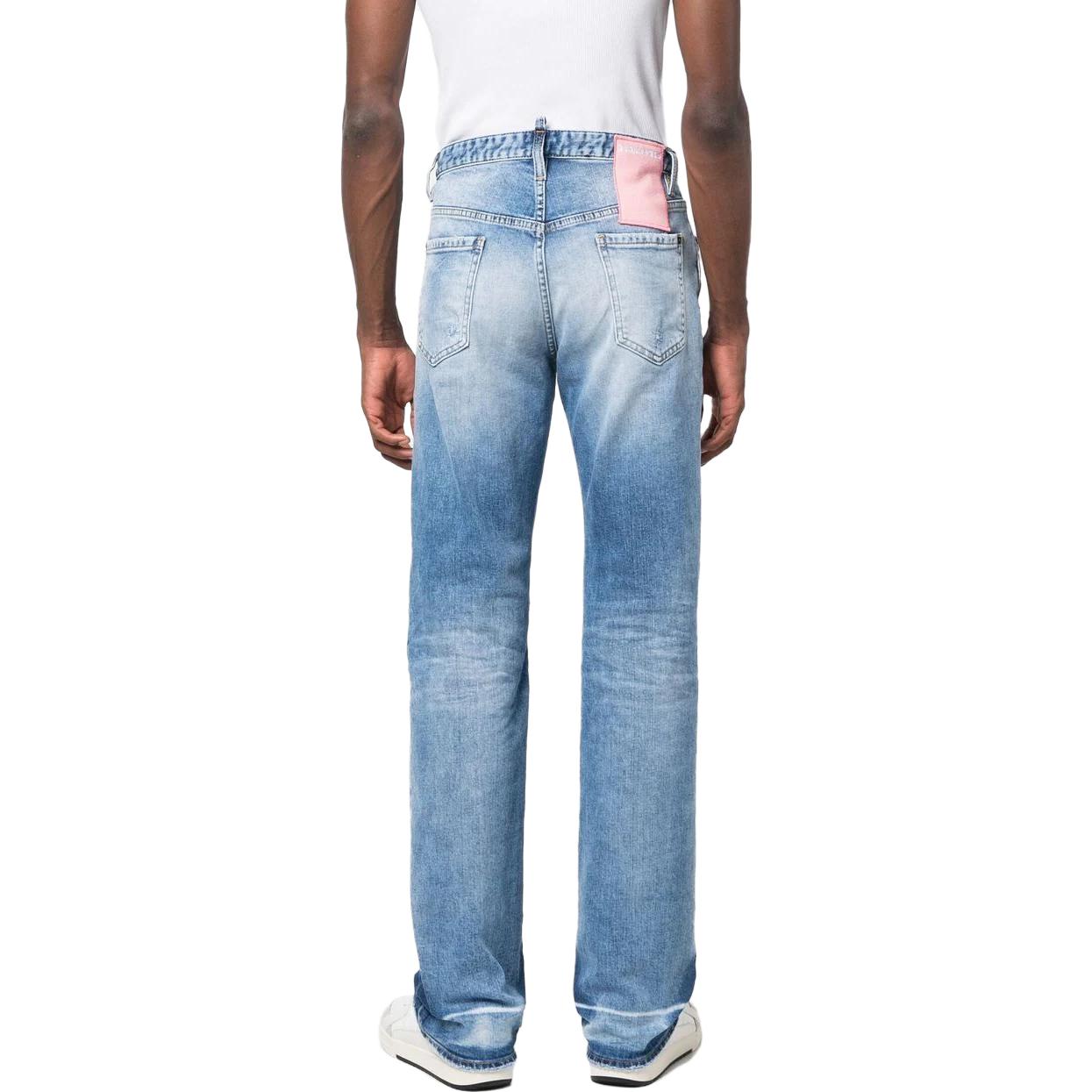 DSQUARED2 SS23 Distressed Button Straight Jeans Men Blue S71LB1185S30827-470 圖 4