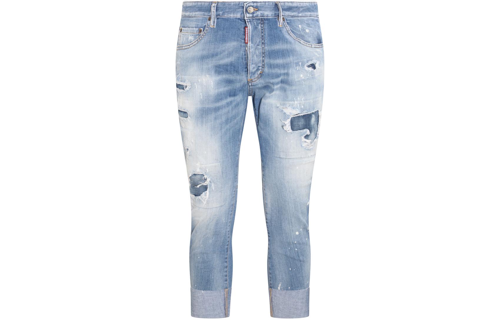 DSQUARED2 SS23 Distressed Cropped Jeans Blue Men’s Denim Pants. S74LB1367S30342470 圖 2