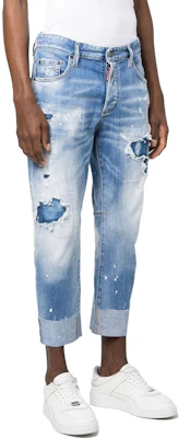 DSQUARED2 SS23 Jeans Pria Biru Distressed Cropped Denim Celana. S74LB1367S30342470 Shop DSQUARED2 SS23 Jeans Pria Biru Distressed Cropped Denim Celana. S74LB1367S30342470
