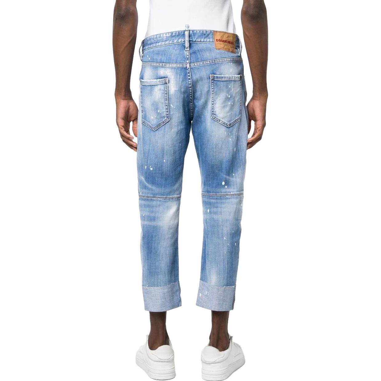 DSQUARED2 SS23 Distressed Cropped Jeans Blue Men’s Denim Pants. S74LB1367S30342470 圖 5