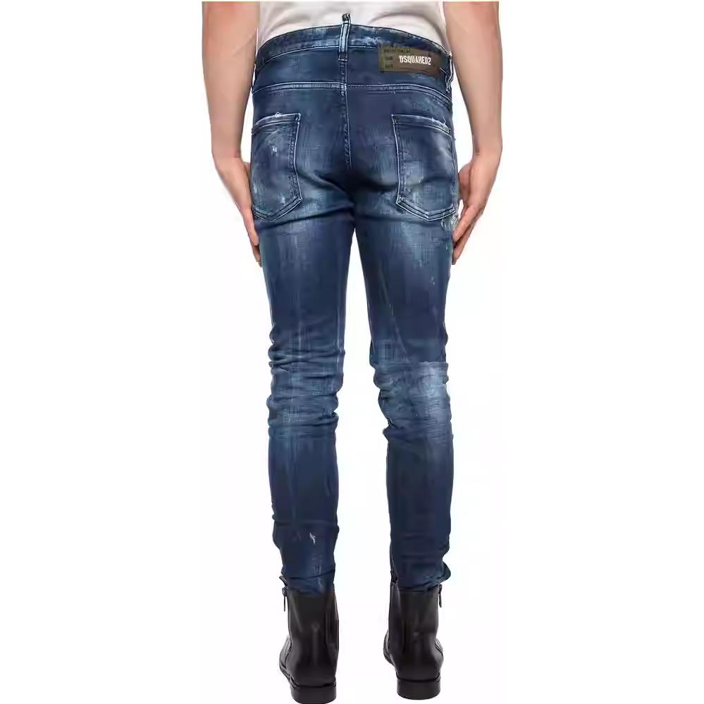 DSQUARED2 SS23 Distressed Mid-Rise Straight-Leg Jeans Men Blue S74LB0670S30342-470 圖 5