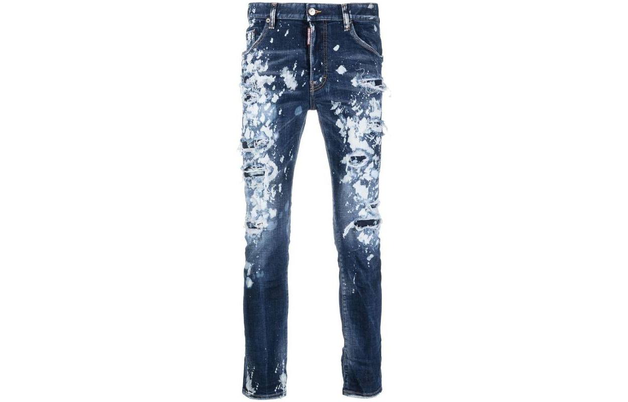 DSQUARED2 SS23 Distressed Paint-Splatter Jeans Blue  Denim S74LB1247S30664-470 圖 2