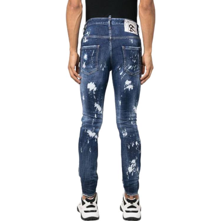 DSQUARED2 SS23 Distressed Paint-Splatter Jeans Blue  Denim S74LB1247S30664-470 圖 4