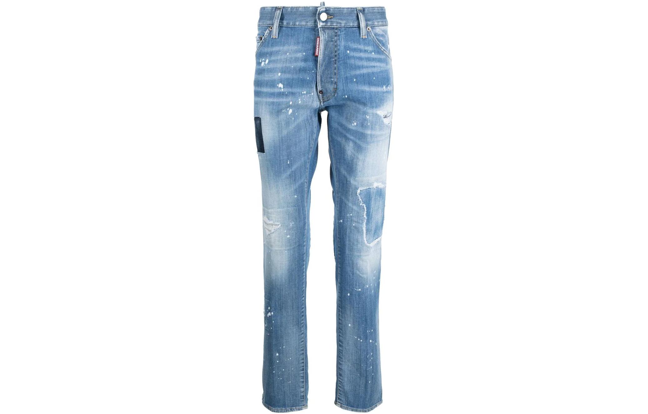 DSQUARED2 SS23 Distressed Paint Splash Straight Jeans Men Blue S74LB1252S30342-470 圖 2