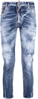 DSQUARED2 SS23 Distressed Skinny Fit Button Jeans Men’s Blue S74LB1179S30789-470 DSQUARED2 SS23 Distressed Skinny Fit Button Jeans Men’s Blue S74LB1179S30789-470