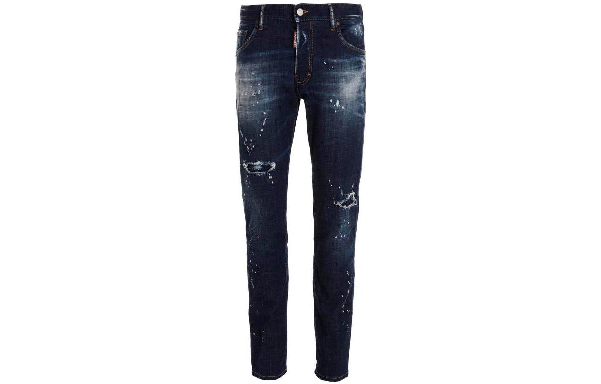 DSQUARED2 SS23 Distressed Slim Fit  Jeans Blue S74LB1232S30342-470