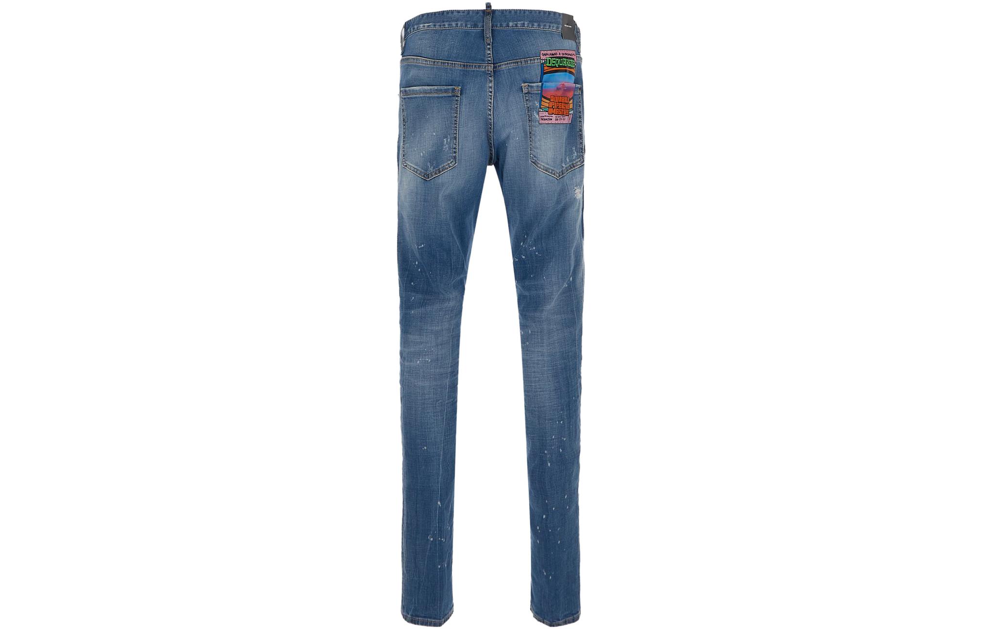 DSQUARED2 SS23 Distressed Slim Mid-Rise Jeans Blue Men S71LB1167S30664-470 圖 3